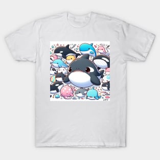 just amazing whales and sharks ecopop kawaii art T-Shirt